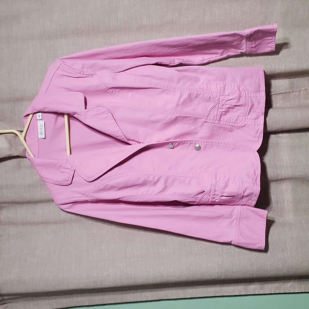 Denim &  Co Pink Button up Jacket